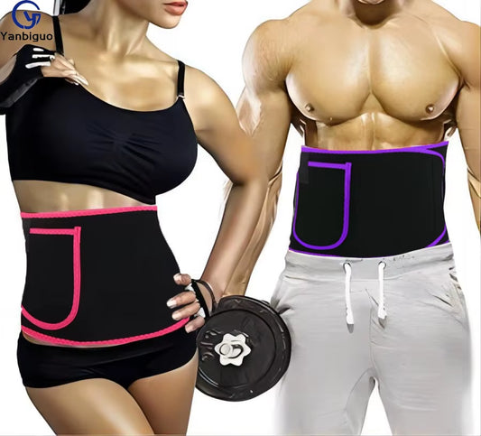 Sweat Waist Trimmer for Women and Men, Promotes Sweat Wrap Exercise and Fitness Workout Belt, Abdominal Trainer，Phone Pocket